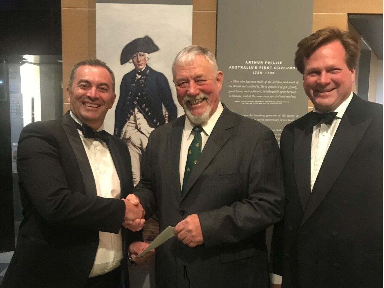 Moose Dunlop - Chairman Trojans Trek, Michael Halloran - Australian Managing Director of Supacat, Nick Ames - CEO SC Group, sign partnership agreement